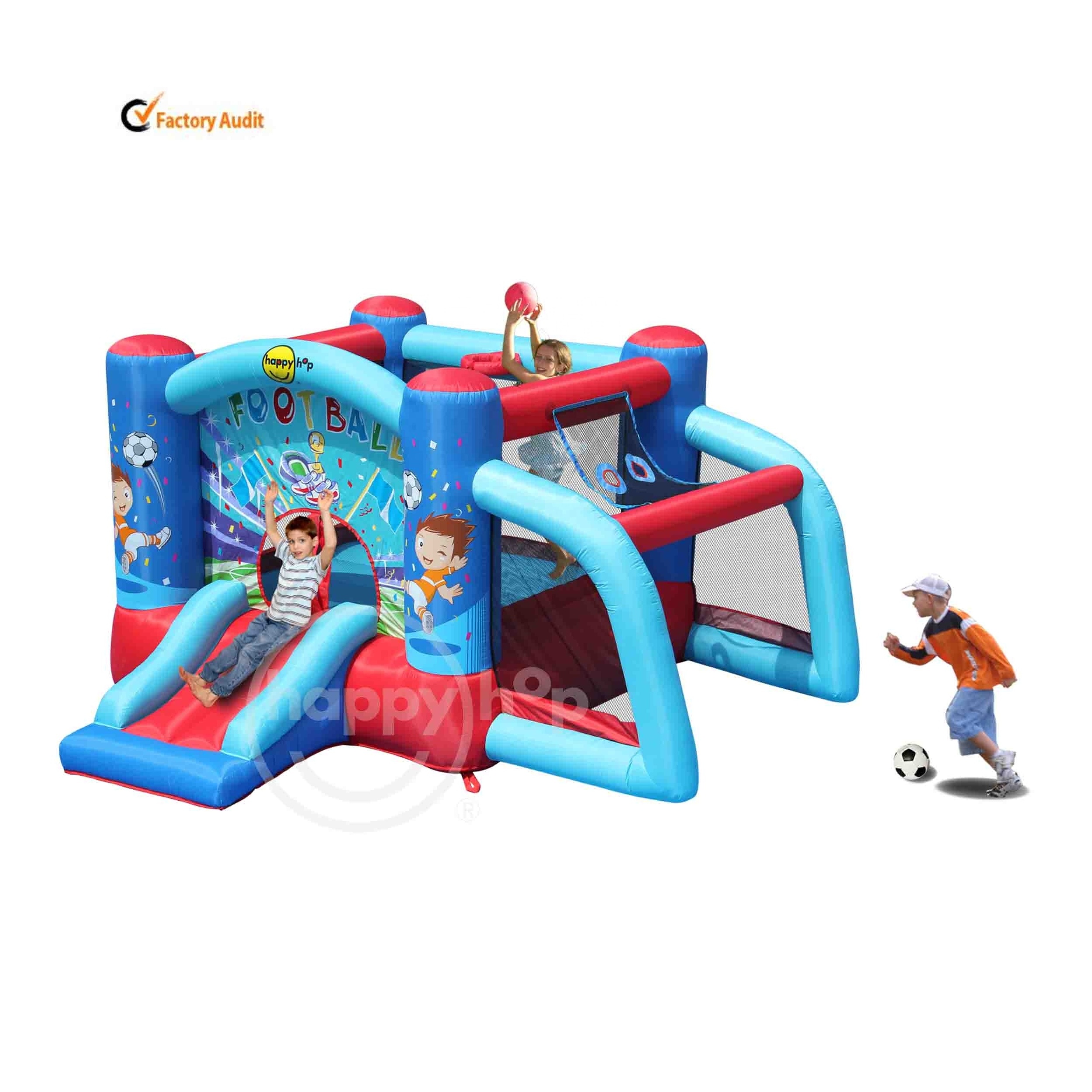 Happyhop 9187--combo inflatable football bouncer slide with Basketball Hoop