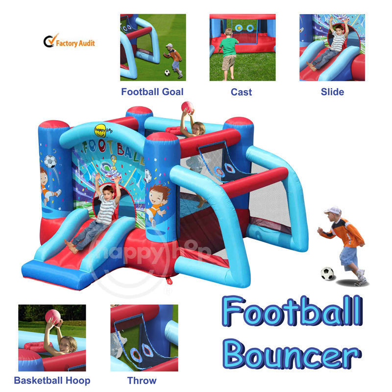 Happyhop 9187--combo inflatable football bouncer slide with Basketball Hoop