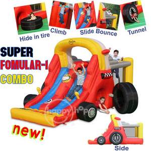 Happy Hop Inflatable Bouncer-9026 Racing Car Bouncer Super Fomular-1 Combo inflatable bouncer castle  with slide