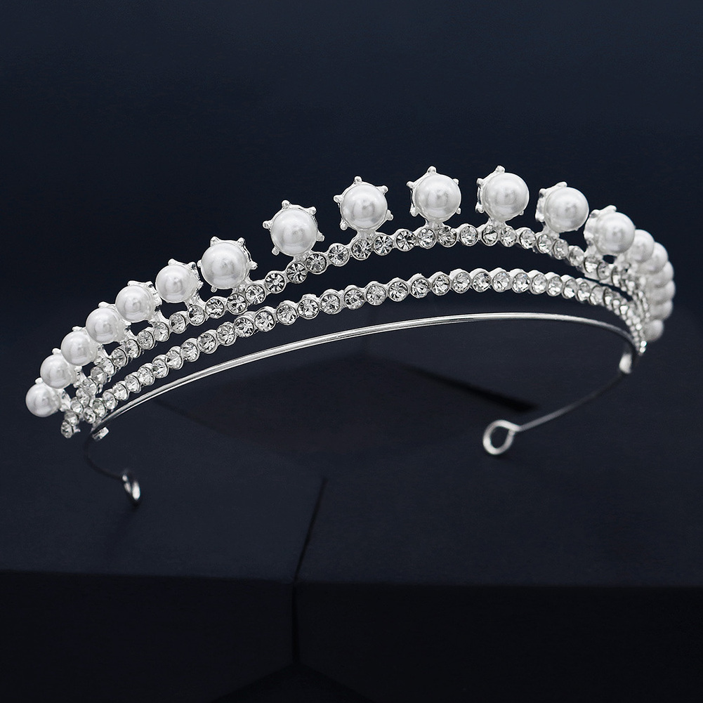 Party Pageant Crowns Big Pearl Wedding Tiaras and Crowns for Girls Princess Crystal Rhinestone Tiaras