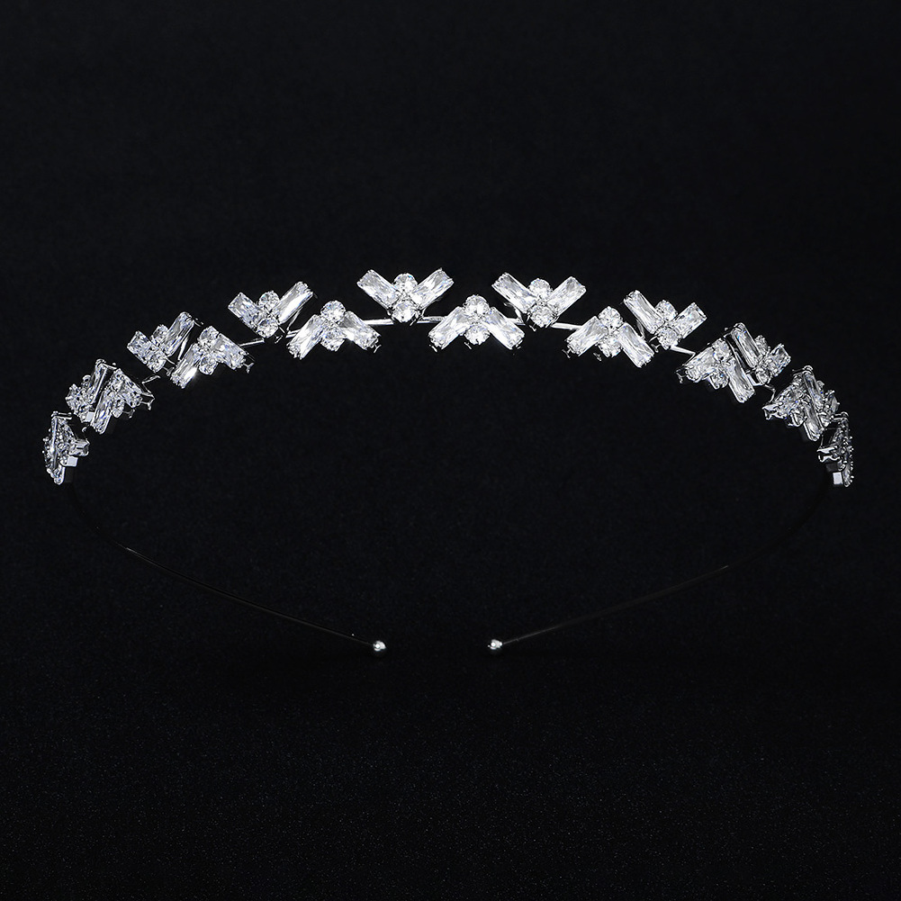 2021 Fashion Simple Women Alloy Hair Band  Bridal Hair Accessories With Crystal Metal Headbands For Girls