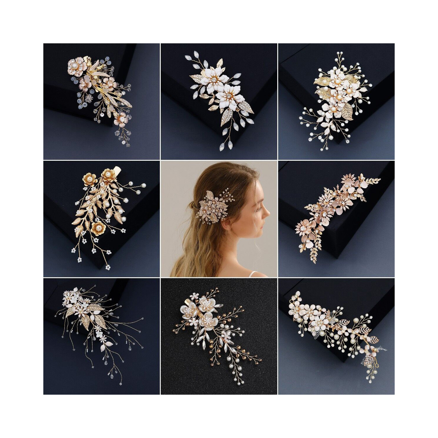 Miallo Elegant Bridal Jewelry Side hair clip Handmade Beaded Wedding headwear Dress Accessories Pearl crystal Headpiece