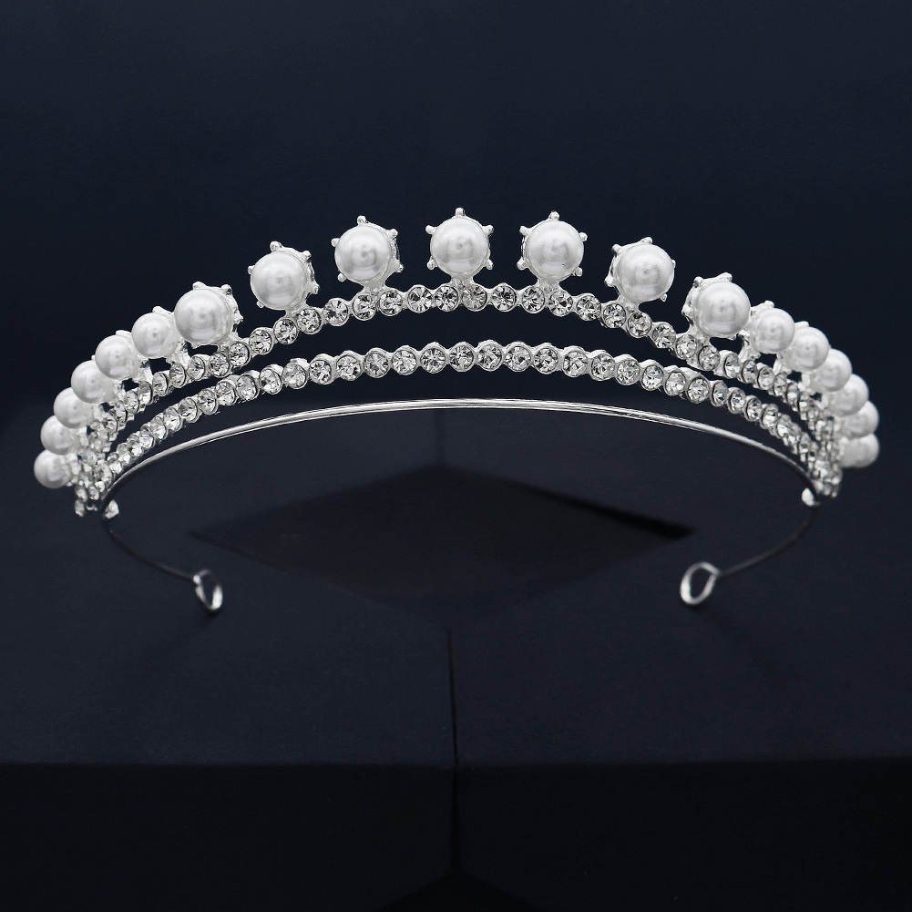 Party Pageant Crowns Big Pearl Wedding Tiaras and Crowns for Girls Princess Crystal Rhinestone Tiaras