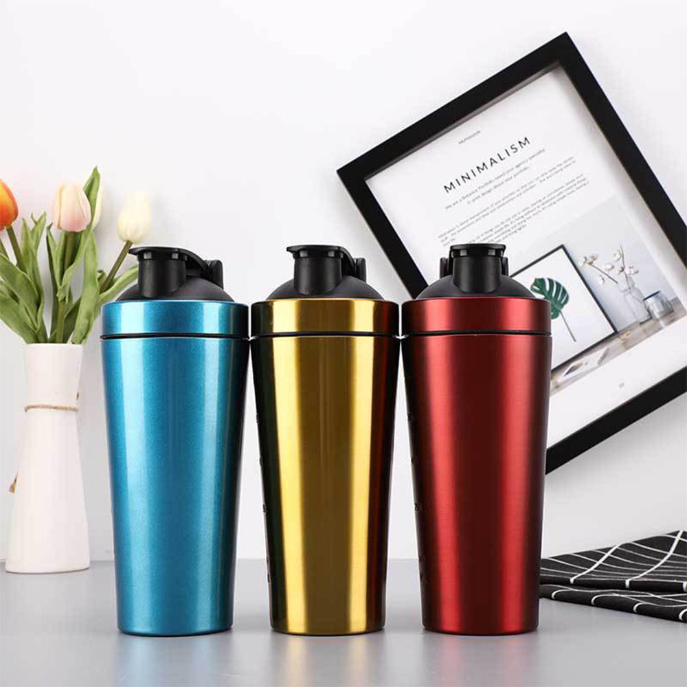 Custom Bpa Free Protein Insulated Sport Metal Blender Water Bottle Gym 304 Stainless Steel Shaker Bottle