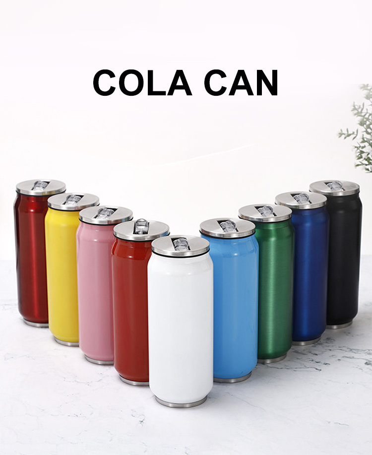 Wholesale Double Wall 450ml Insulated Stainless Steel Cola Can Warmer, Custom Logo Personalized Sport Water Bottle With Lid