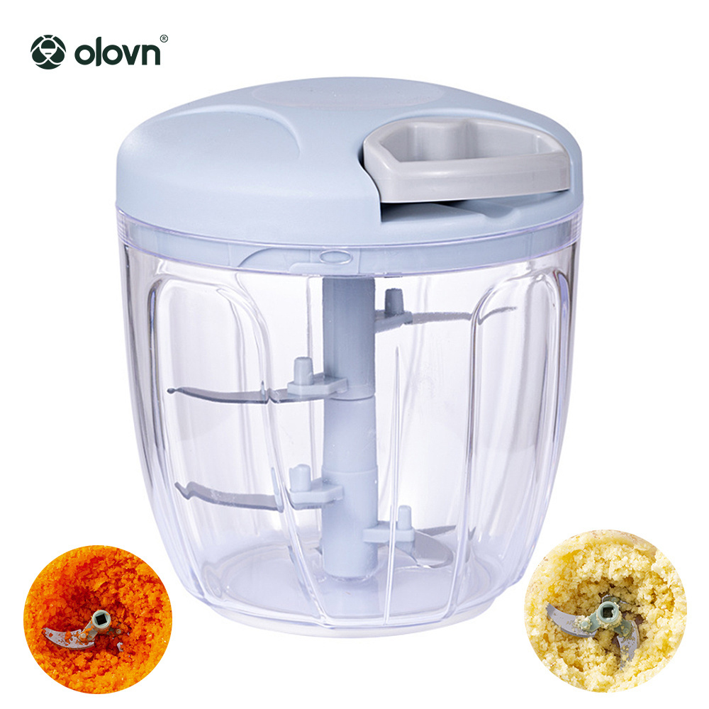 New mini multiFunction 400ml hand  professional meat vegetable cutter manual pull handheld food chopper