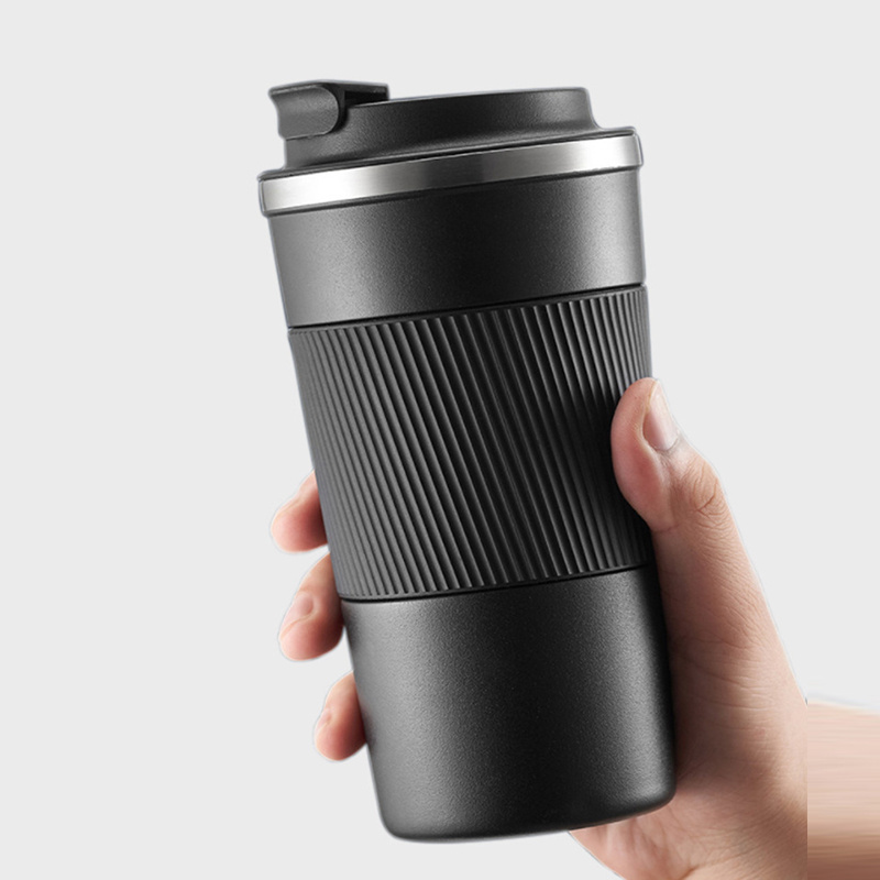 Custom Hot Double Wall Insulated Thermos Tazas Para Cafe Cup, Reusable Vacuum Silicone Case Coffee Mugs