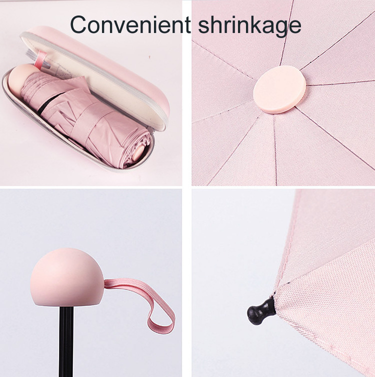 2022 New Portable Sun Protection Mini Pocket Capsule Sombrilla, Compact Uv Protection Folding Umbrella Set