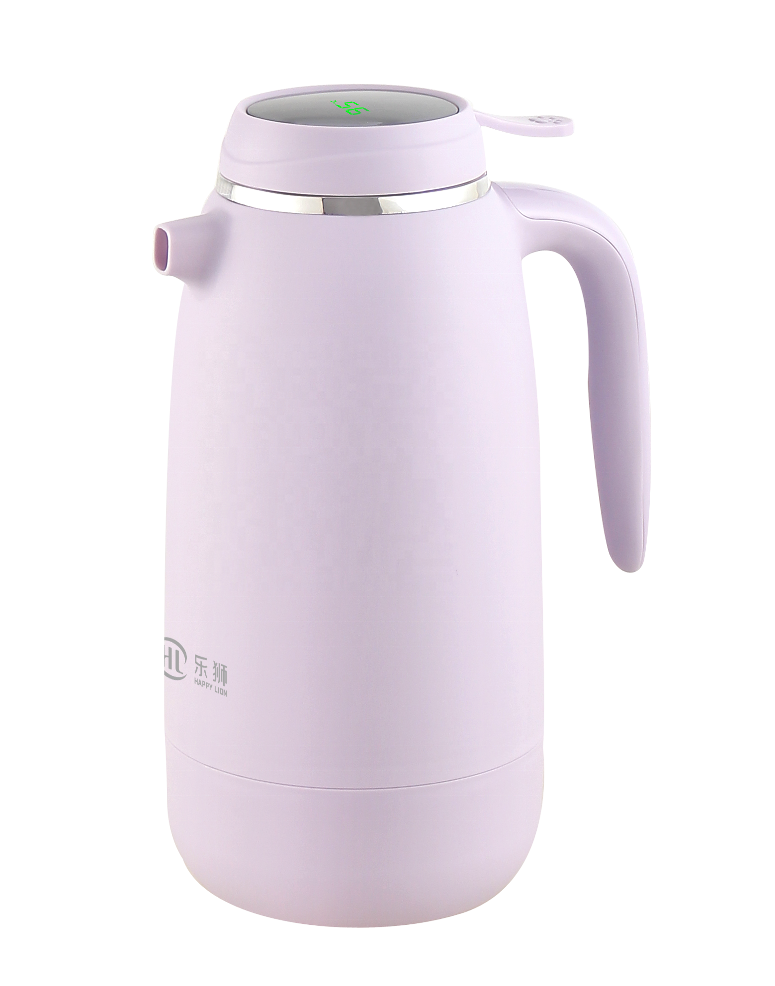 Temperature Display Vacuum Flasks Coffee Tea Pot 1600ml Plastic Body With Pink Glass Refill Thermos Vacuum Flask