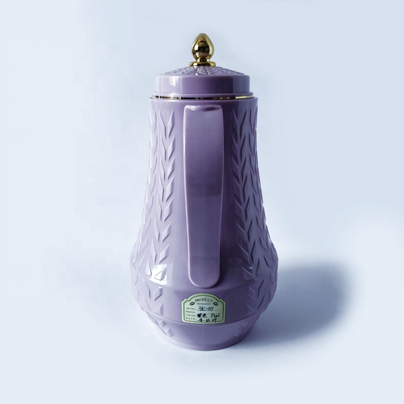 HUAXING Thermos Plastic Body Arabic Vacuum Flask Insulated Coffee Thermo with Glass Liner PHC-10 Purple Color