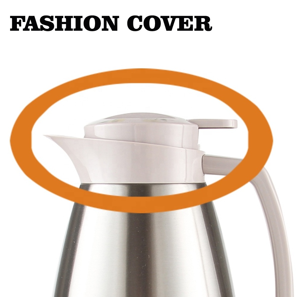 HAPPY LION Coffee Tea Pot Carafe 1.3L Welding Stainless Steel Body Glass Inner Thermoses Vacuum Flask Thermos