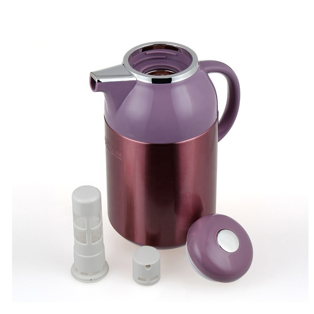 HAPPY LION Arabic Thermos Vacuum Flask Glass Linner Refill Pink & White Tea Coffee Pot 300S Series