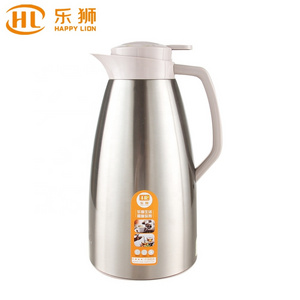 HAPPY LION Coffee Tea Pot Carafe 1.3L Welding Stainless Steel Body Glass Inner Thermoses Vacuum Flask Thermos