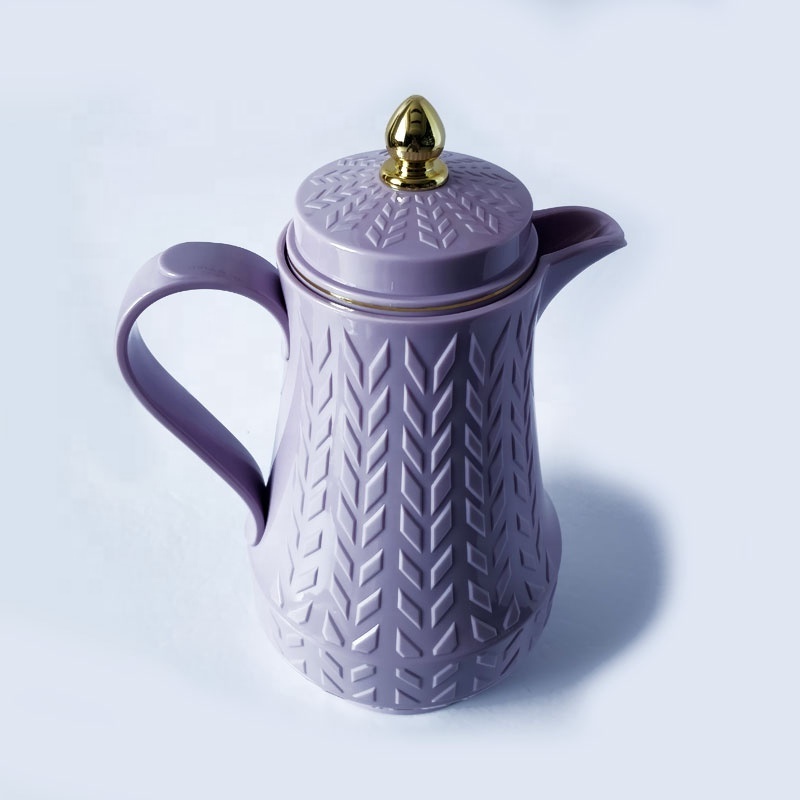 HUAXING Thermos Plastic Body Arabic Vacuum Flask Insulated Coffee Thermo with Glass Liner PHC-10 Purple Color