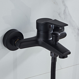 Shower tap Bathroom Faucet Accessories wall mounted bath tap durable water tap toilet faucet brass shower black wall faucet