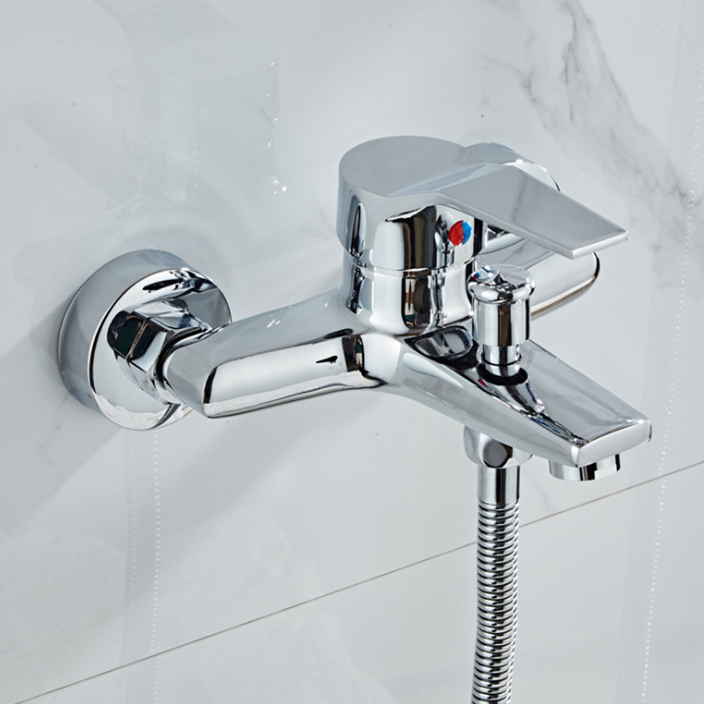 Shower tap most popular wall mounted bath tap durable water taps mixer toilet faucet brass wall mounted bathtub mixer