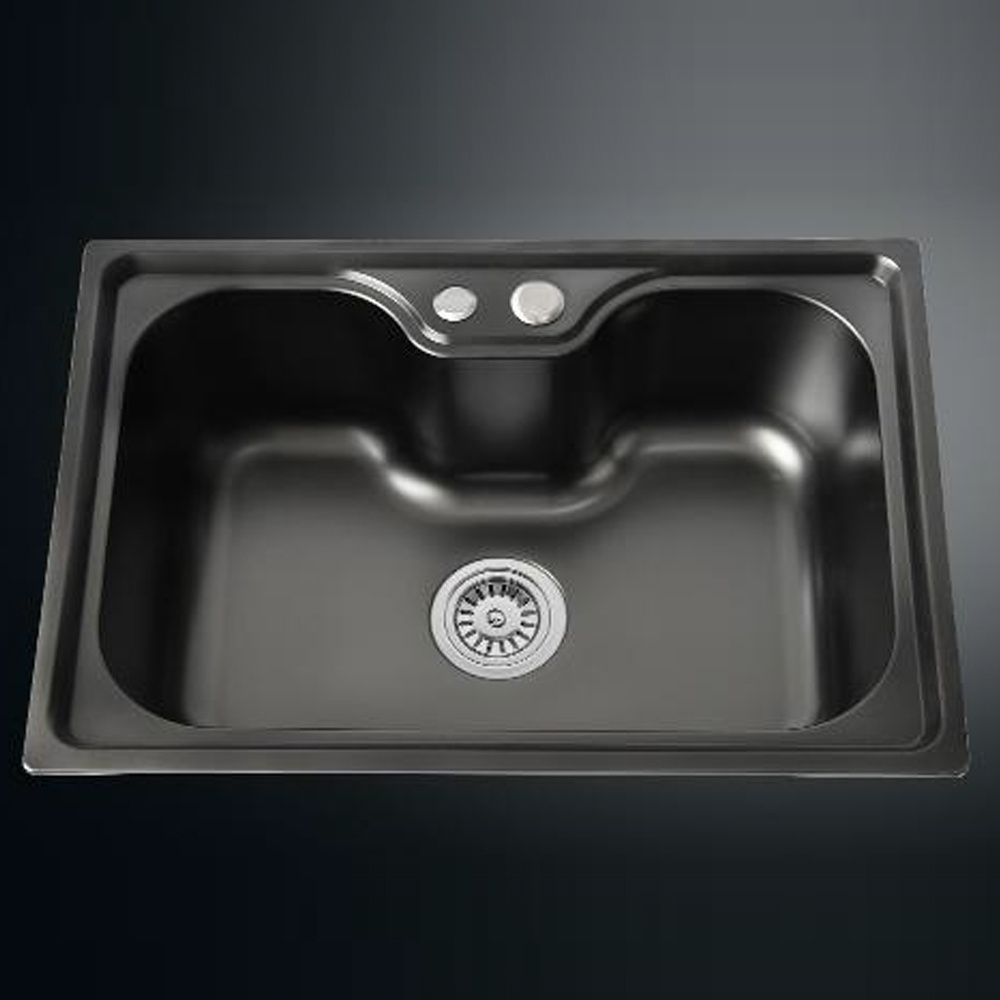 304 material With Drain Basket Under Above Counter Drop-in Square Single Bowl Stainless Steel Kitchen Sinks