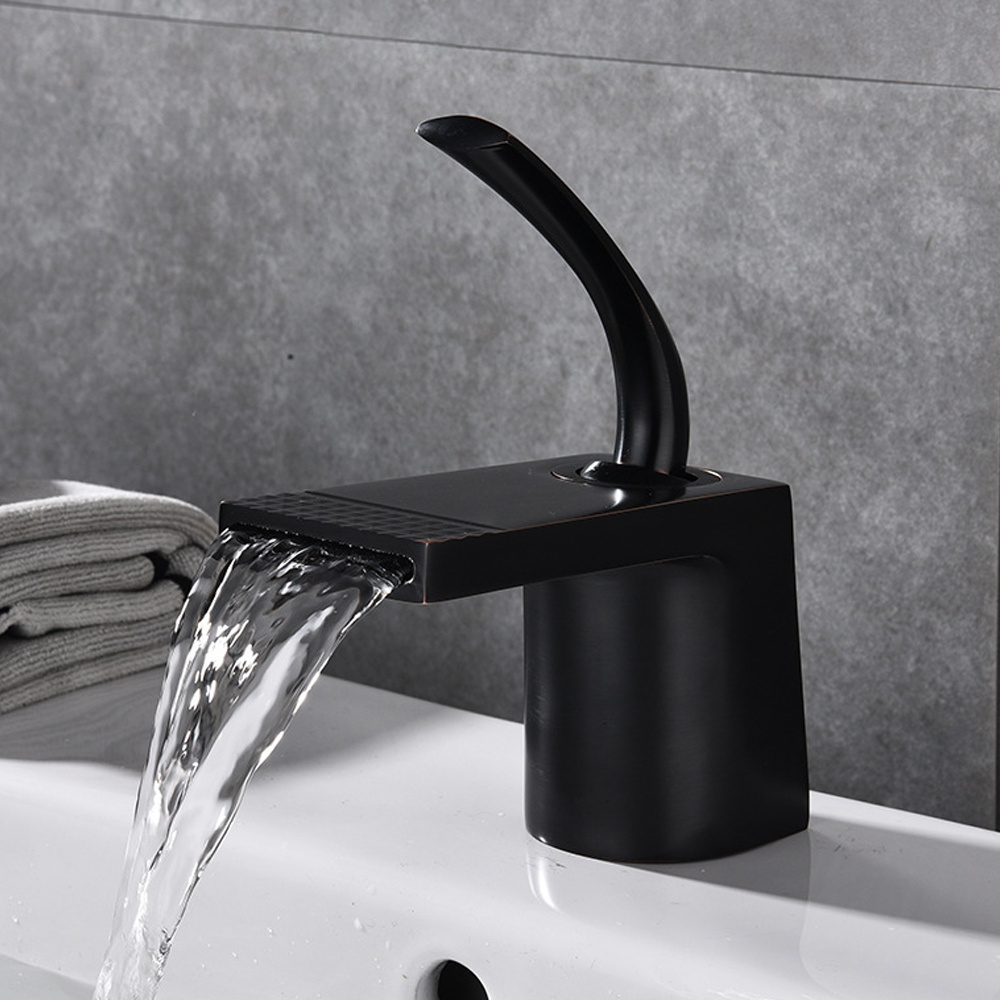 For bathroom and toilet basin faucet most popular and durable basin tap black colour cheap price brass type of water tap