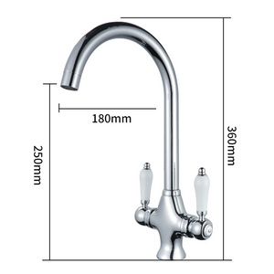 kitchen usage kitchen faucet two lever hot sale high quality nice price chromed silver colour kitchen sink tap