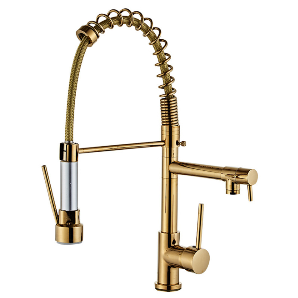 Kitchen usage water faucet torneira gourmet ouro hot water tap on sale pull down mixer sink faucet gold kitchen faucet