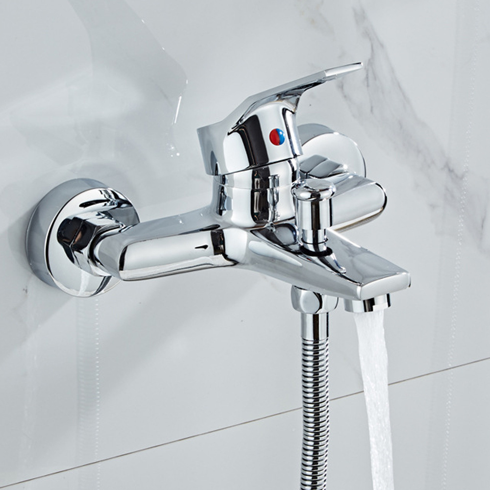 Shower tap most popular wall mounted bath tap durable water taps mixer toilet faucet brass wall mounted bathtub mixer