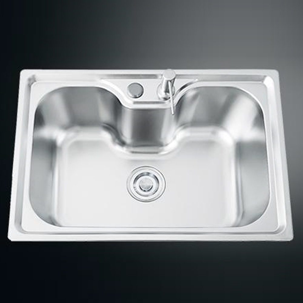 304 material With Drain Basket Under Above Counter Drop-in Square Single Bowl Stainless Steel Kitchen Sinks