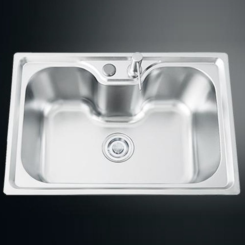 304 material With Drain Basket Under Above Counter Drop-in Square Single Bowl Stainless Steel Kitchen Sinks