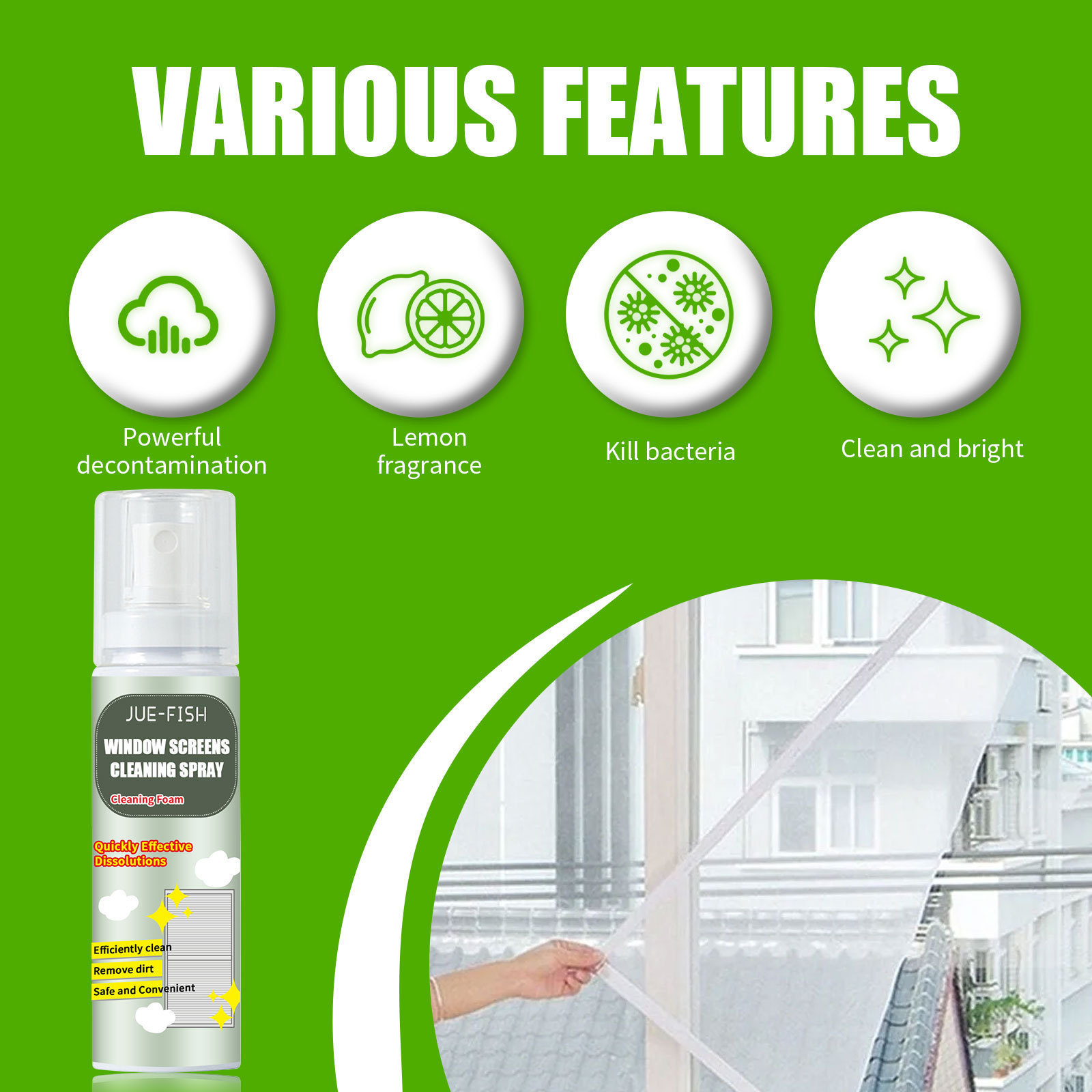 OEM Window Screen Foam Cleaner Easy Clean Foam for Window Screens No Disassembly Dust & Grime Removal Spray