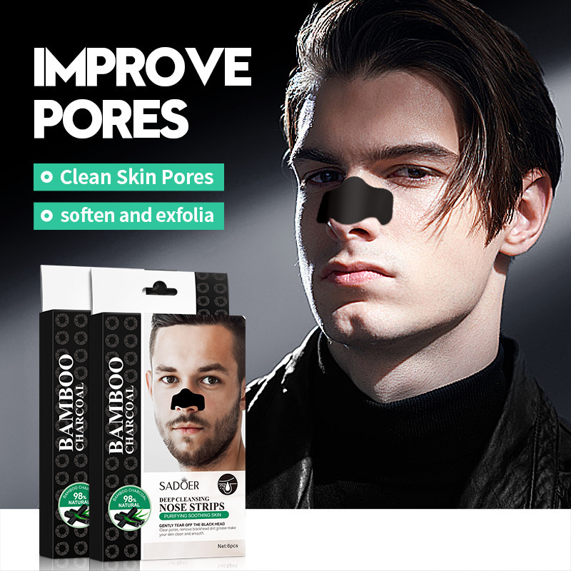 OEM Bamboo Charcoal Deep Cleansing Nose Strips For Men Plaster Strips Black Dot Remover Acne Peel Cleaning Patches