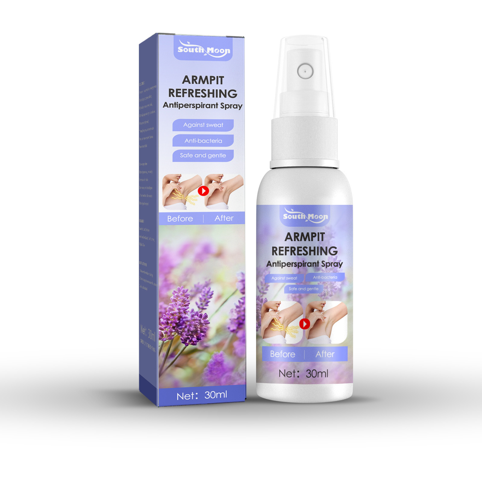 OEM Lavender Deodorizing Sweat Spray Armpit Sweat and Odor Body Odor Spray Anti-odor Sweat Lotion