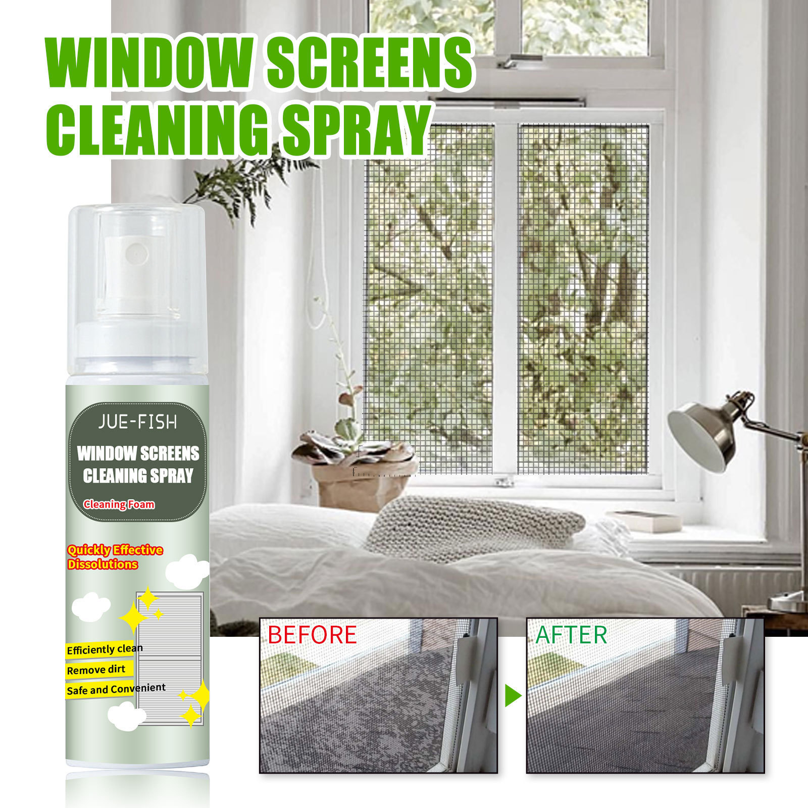 OEM Window Screen Foam Cleaner Easy Clean Foam for Window Screens No Disassembly Dust & Grime Removal Spray