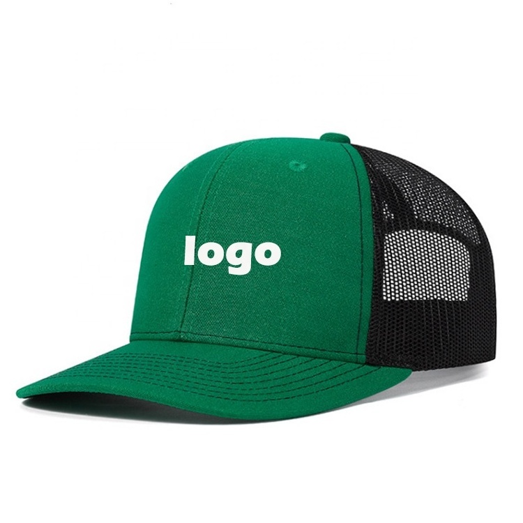 Novelty Quality 6 Panel Flat Brim Mesh  Snapback Logo Trucker Hats for Handsome and Beautiful Adults For Summer and Spring