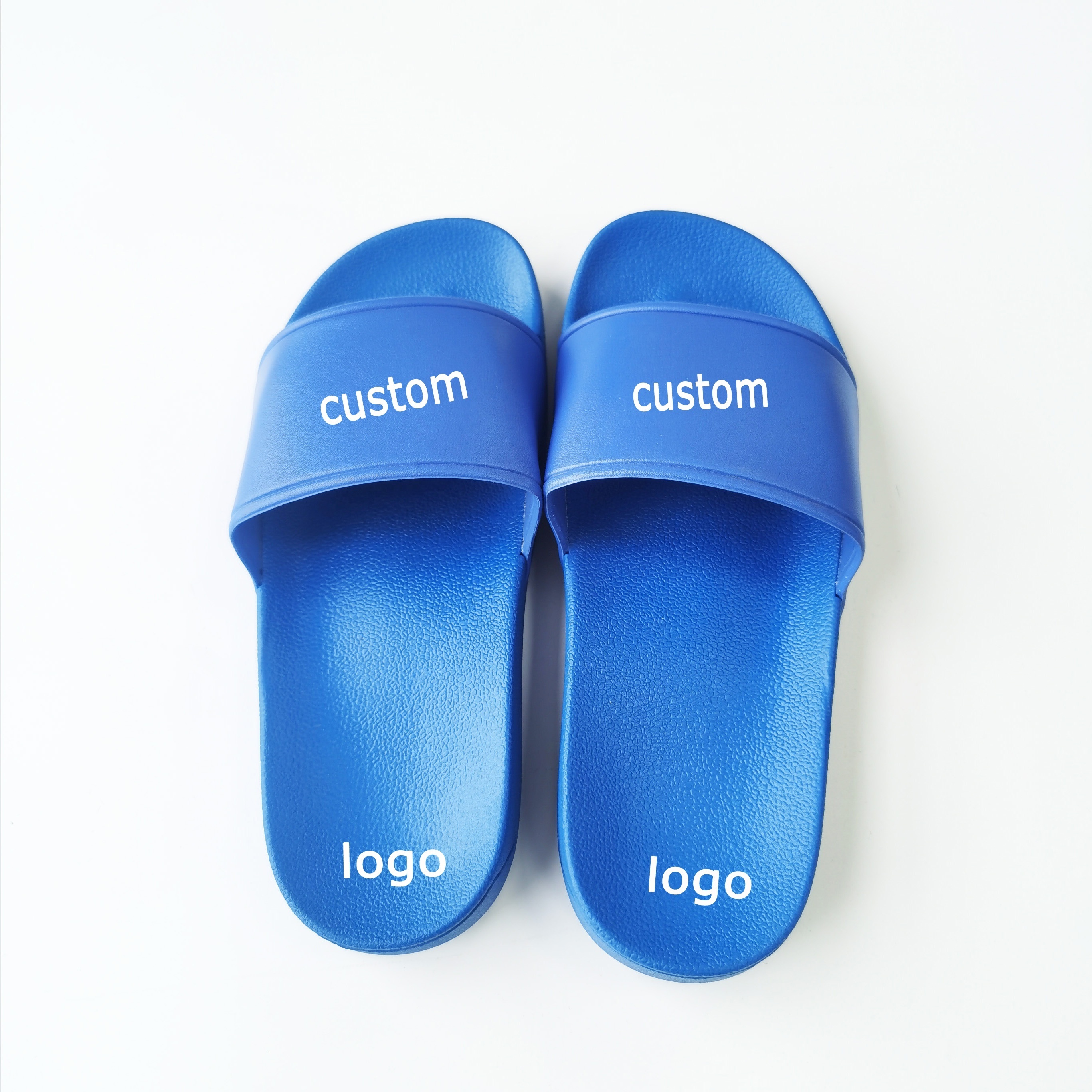 Hot selling pvc Sublimation Printed Brand Sandals logo custom black slides for man women slippers