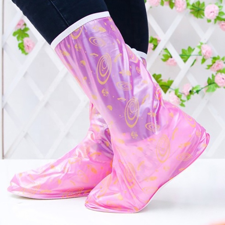 Fashion custom long PVC travel outdoor garden shoe covers women walking Overshoes safety fishing antislip hiking Rain Boot cover