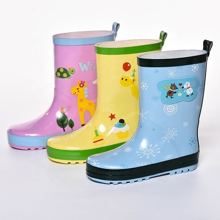 Custom kids waterproof rain shoes  soft comfortable rubber boots outdoor skidproof gumboots safety non slip half galoshes