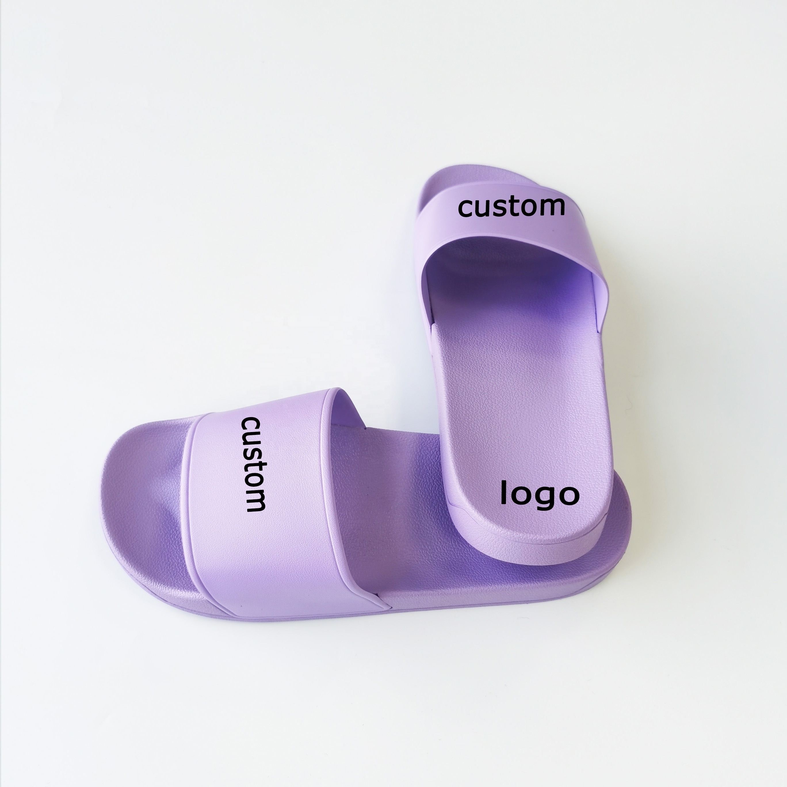 Hot selling pvc Sublimation Printed Brand Sandals logo custom black slides for man women slippers