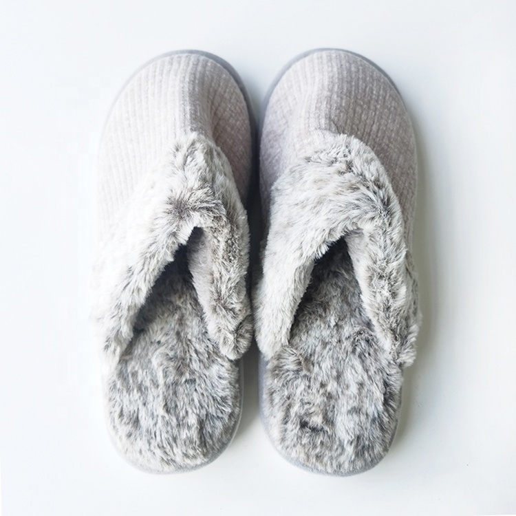 Women's Winter Warm Furry Slippers Ladies Plush faux Fox Hair Sandal Shoes Fluffy Slipper Women's Fur Slippers for Women