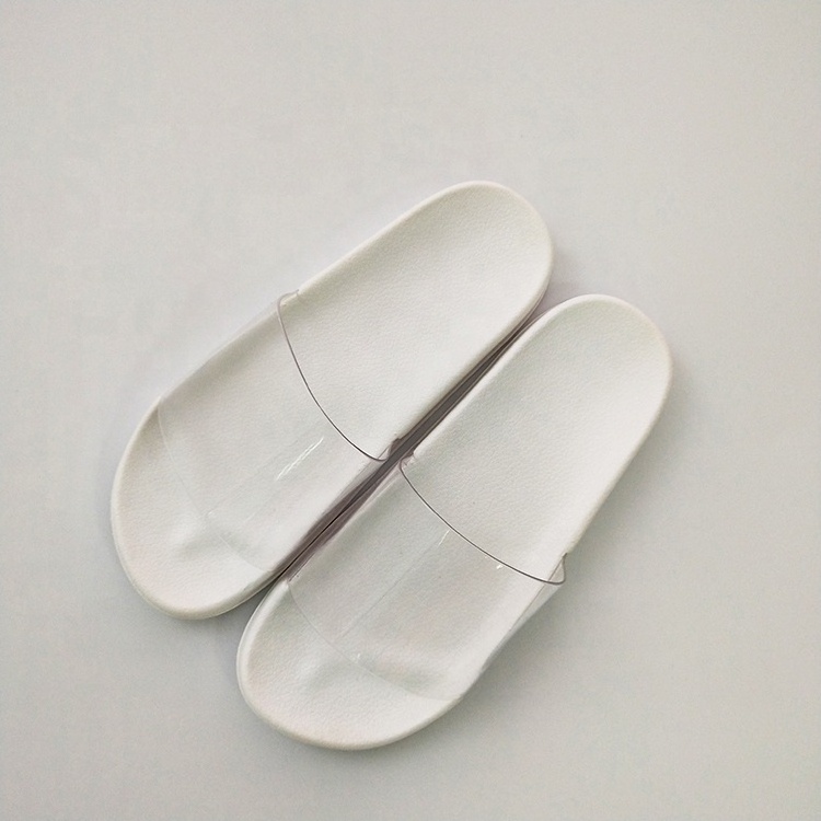 Wholesale Custom personal White Sliders Sandals women men slippers Design logo printing waterproof non slip clear flip flop