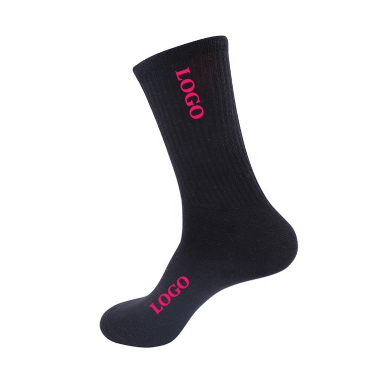 Design your logo non slip fitness crew socks for men women customized sporty athletic socks for summer autumn