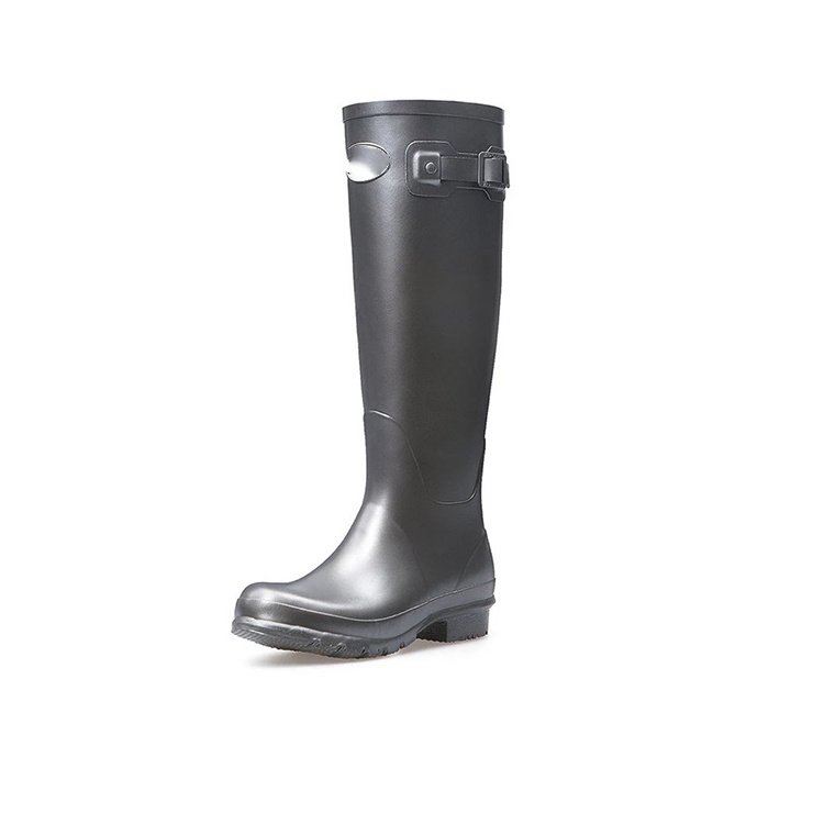 women european style rain boots black rubber wellies