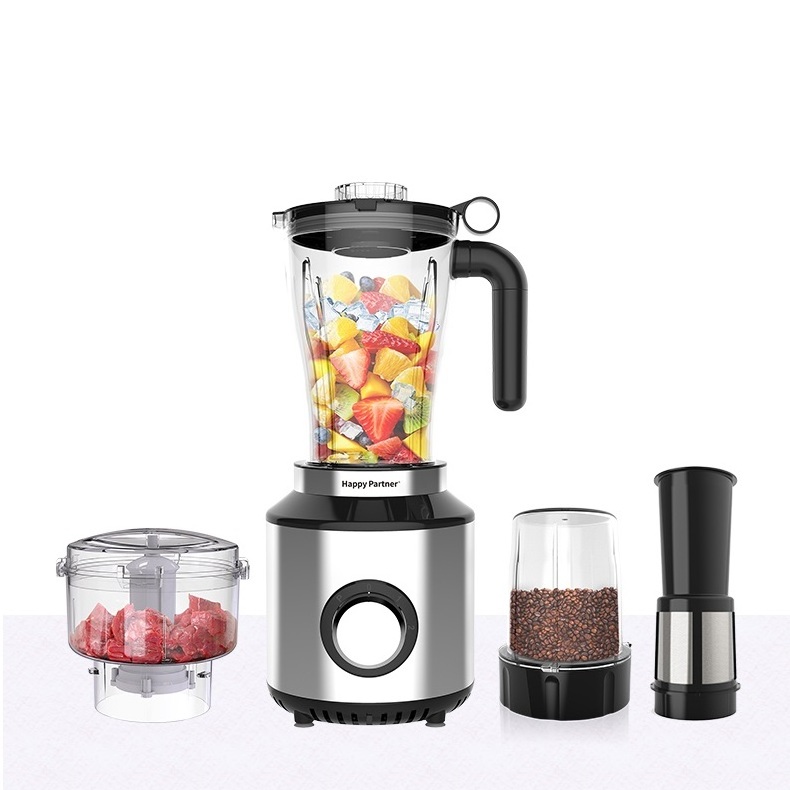 HappyPartner Multifunction 4 in 1 Slicer Grinder Food Processor Ice Crush Maker Blender Juicers Three Cup Smoothie Blender