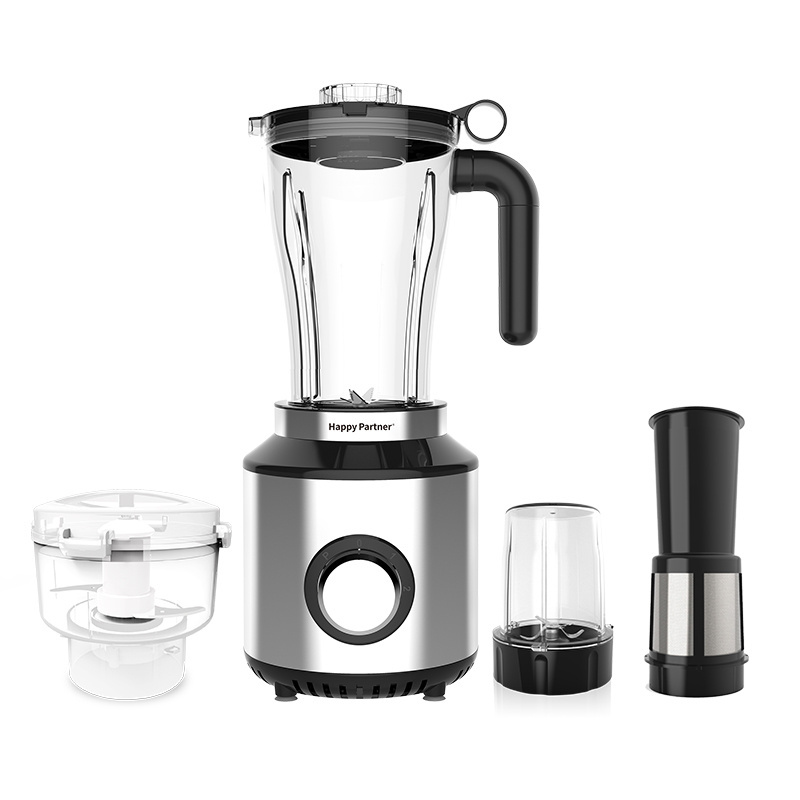 HappyPartner Multifunction 4 in 1 Slicer Grinder Food Processor Ice Crush Maker Blender Juicers Three Cup Smoothie Blender