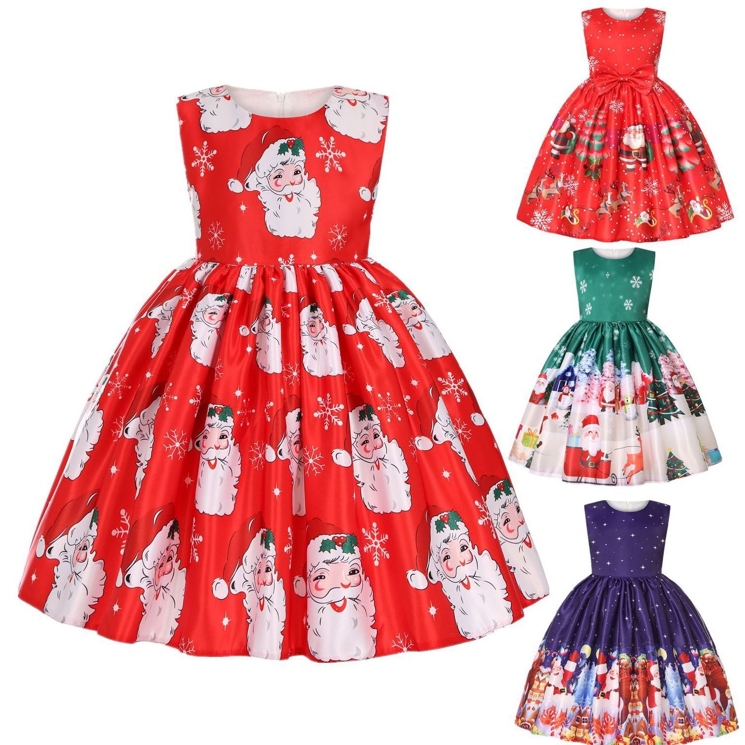 Girls Christmas Dresses Fancy Halloween Christmas Festival Party Dress for 2-9 Years Toddler Girls