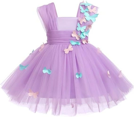 Best Quality Customized Dresses Sleeveless With Butterfly Summer Tutu Flower Girls' Dresses