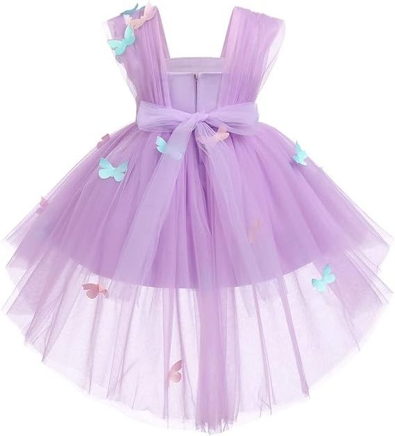 Best Quality Customized Dresses Sleeveless With Butterfly Summer Tutu Flower Girls' Dresses