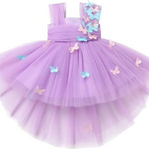 Best Quality Customized Dresses Sleeveless With Butterfly Summer Tutu Flower Girls' Dresses