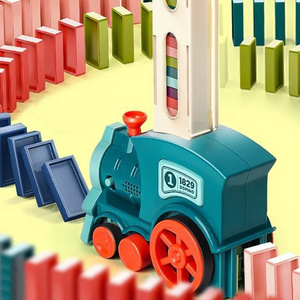 Factory Direct Sale Early Development Train Toys Colored Dominoes Set Electric Automatic Domino Train Toy