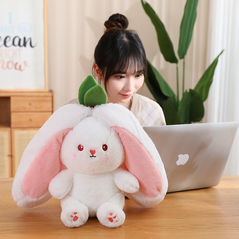 Hot New Product Stuffed Animals Strawberry Carrot Rabbit Fruit Plush Toy Cute Rabbit Easter Bunny Cotton Doll