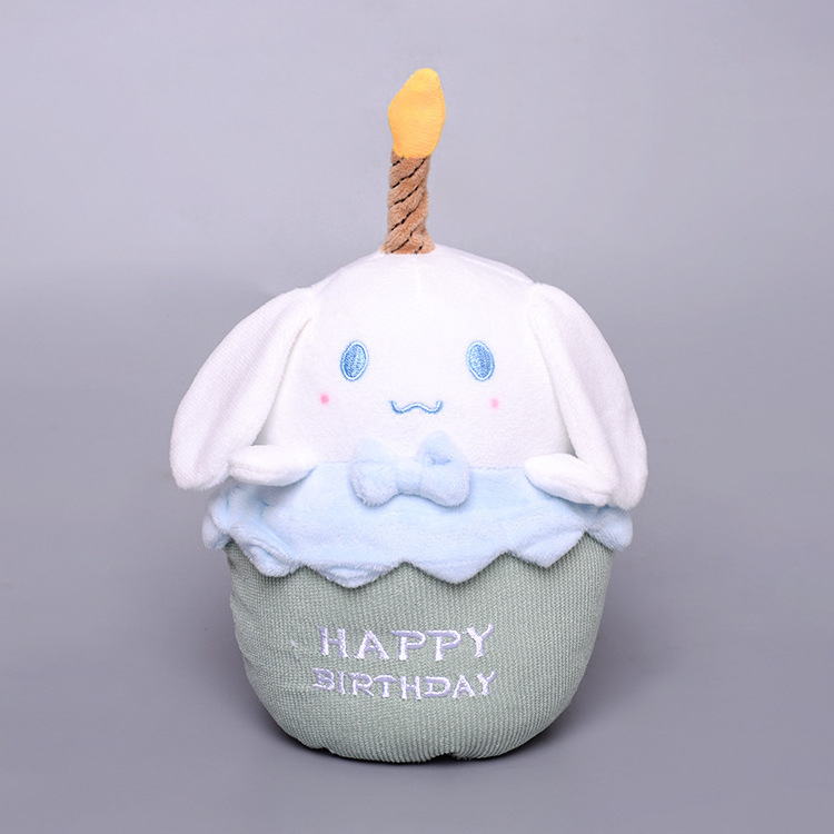 Musical Birthday Cake Kuromi Plush Doll Kulomi Melody Star Kirby Candle Shaped Stuffed Toys Gift