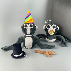 20cm Hot Sale Gorilla Tag Monkey Amine Plush Toy Stuffed Animal with Hat Branch Accessories